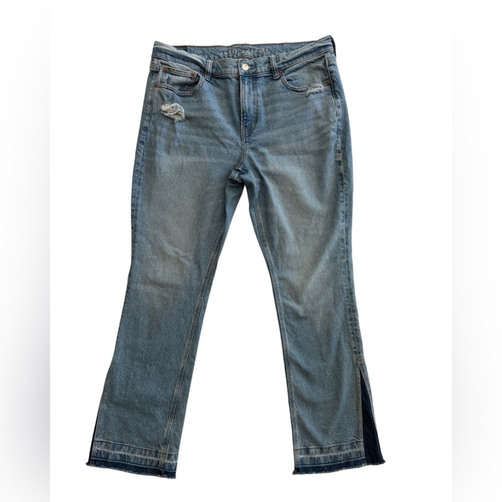 American Eagle Flare Jeans with distressed inset